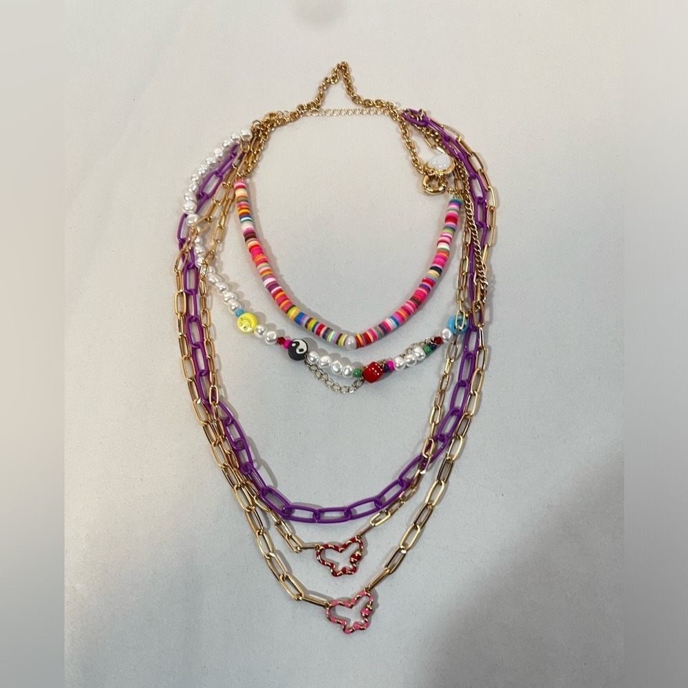 8 Other Reasons Revolve 90’s Y2K Maximalism Layer Girly Stacked Necklaces - Picture 2 of 5